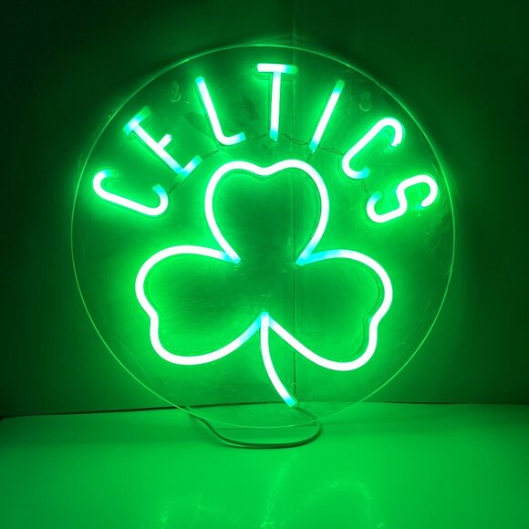 Boston Celtics 12" Acrylic NEON Sign LED USB Powered With Switch Brand New - Picture 1 of 2